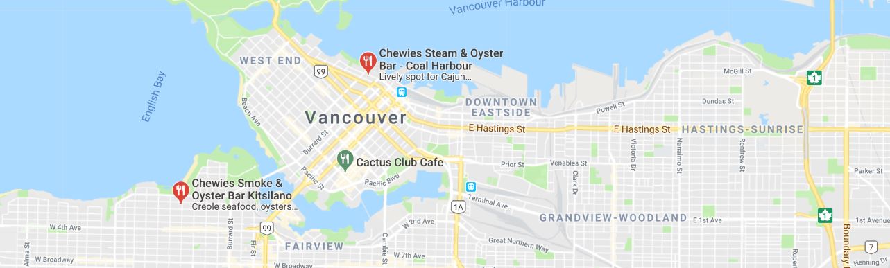 Chewies Map Vancouver