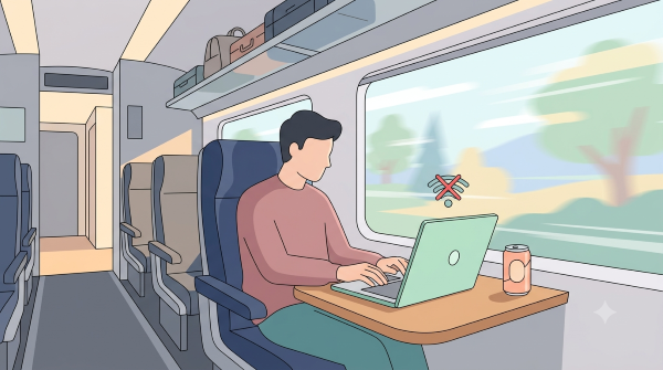 Le train, ce bureau qui déteste le WiFi